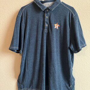 Tommy Bahama Blue/Pinstripe Houston Astros Polo Shirt. Men's - Size XL